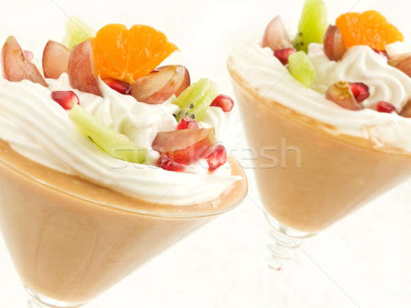 Caramelo postre gafas dulce frutas superficial Foto stock © AGfoto