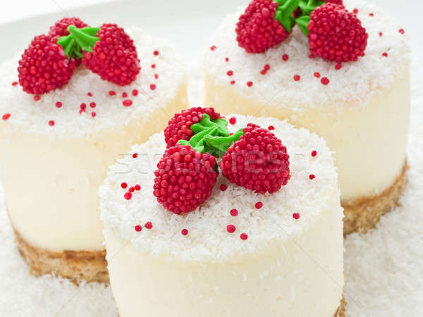 サワークリーム ラズベリー 浅い ケーキ ストックフォト © AGfoto