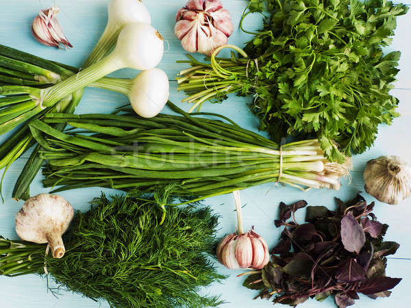 Stock photo: Greens and veggies