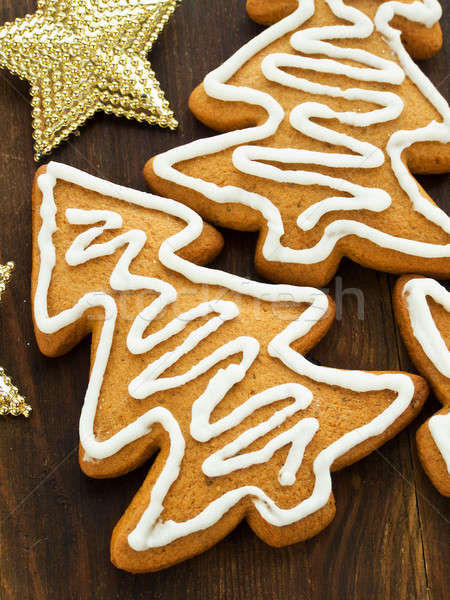 Piernik cookie tradycyjny christmas ozdoby płytki Zdjęcia stock © AGfoto