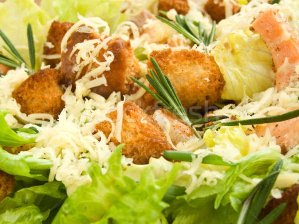 Caesar salade plaat vers ondiep voedsel Stockfoto © AGfoto