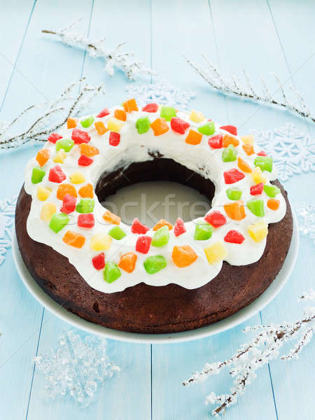 Сток-фото: Рождества · торт · шоколадом · конфеты · взбитые · сливки · мелкий