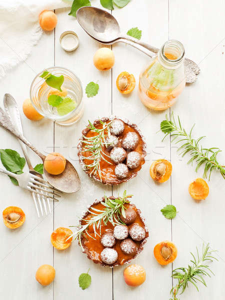 Tarts with apricot jam Stock photo © AGfoto