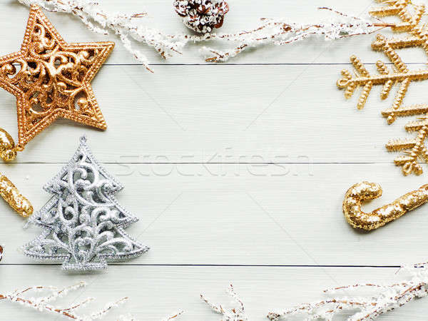 Christmas ornsments background Stock photo © AGfoto