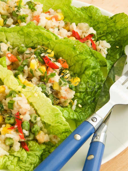 Rice with vegetables Stock photo © AGfoto