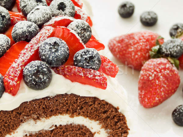 Berry roulade Stock photo © AGfoto