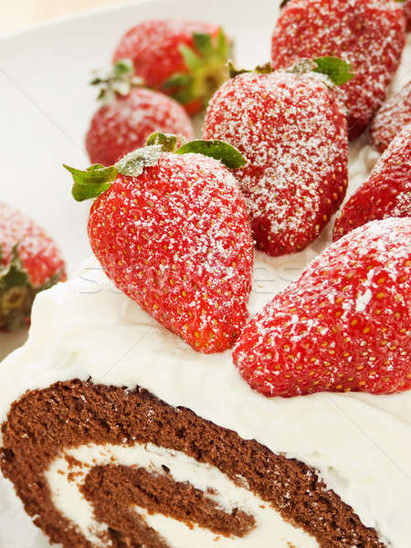 Berry roulade Stock photo © AGfoto
