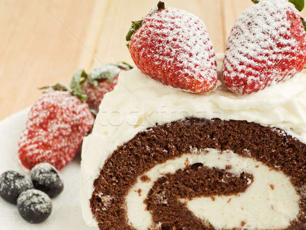 Berry roulade Stock photo © AGfoto