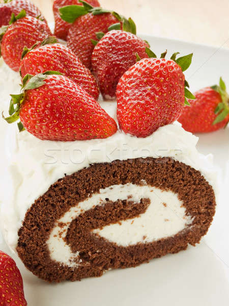 Berry roulade Stock photo © AGfoto
