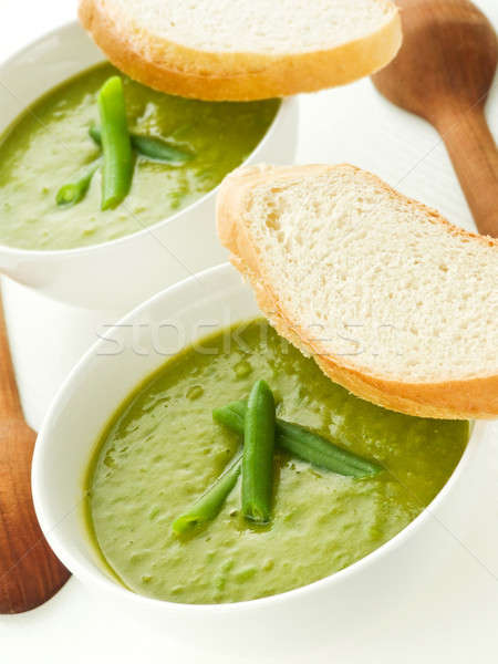 Zuppa fagioli verdi poco profondo alimentare Foto d'archivio © AGfoto