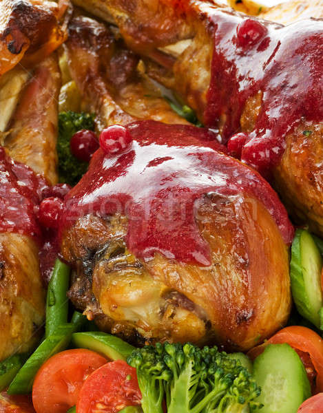 Turkije benen groenten saus Stockfoto © AGfoto