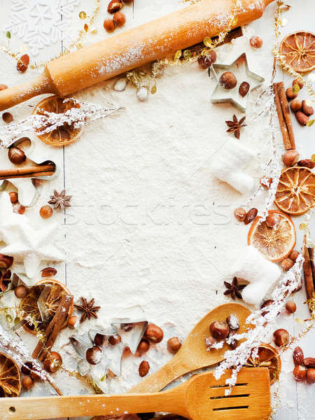 Рождества Cookie специи фон металл Сток-фото © AGfoto