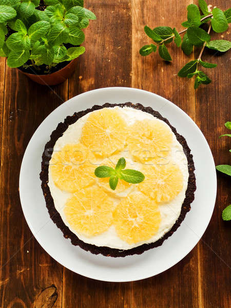 Foto stock: Tarta · chocolate · naranja · crema · batida · superficial