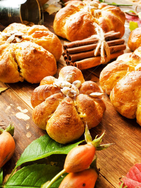 Stock photo: Fresh pumpkin buns