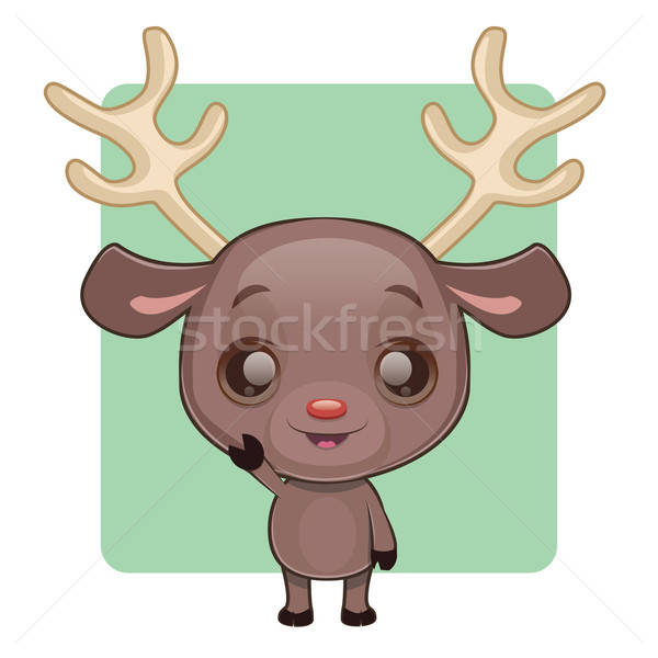 Drăguţ ren mascota pune roşu Imagine de stoc © AgnesSz