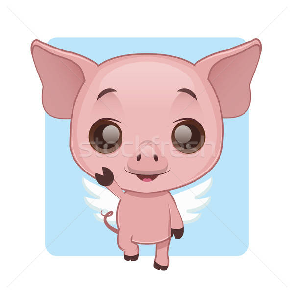 Cute pig demonstrating he can fly Stock photo © AgnesSz