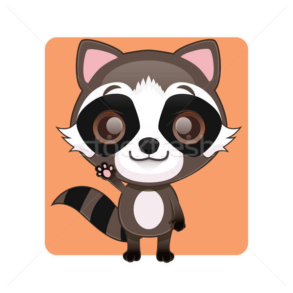Drăguţ raccoon mascota pune faţă Imagine de stoc © AgnesSz