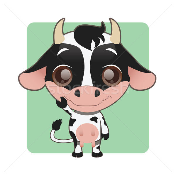 Drăguţ vacă natură verde sticlă Imagine de stoc © AgnesSz