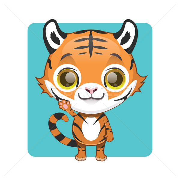 Stock foto: Cute · Tiger · Maskottchen · darstellen · Katze