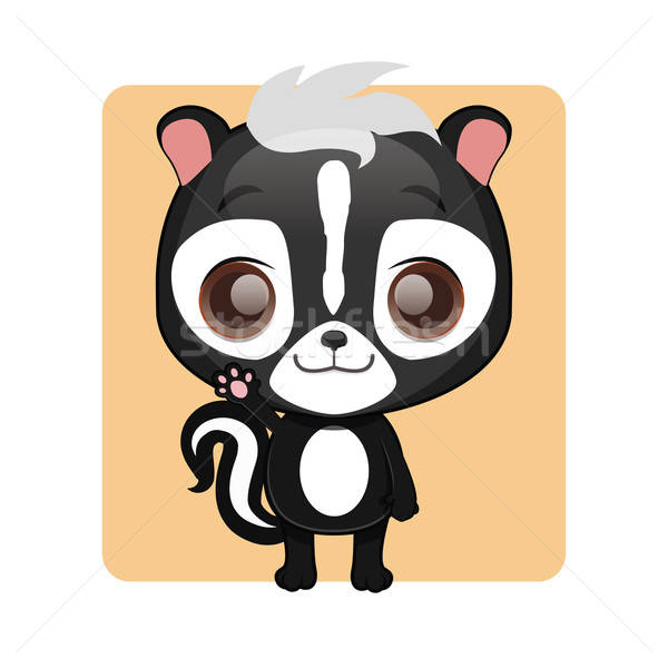 [[stock_photo]]: Cute · skunk · sourire · heureux · noir