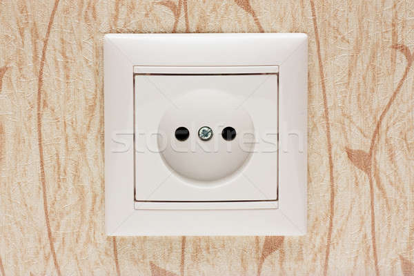 Buchse weiß elektrischen Wand Platte Stock foto © AGorohov