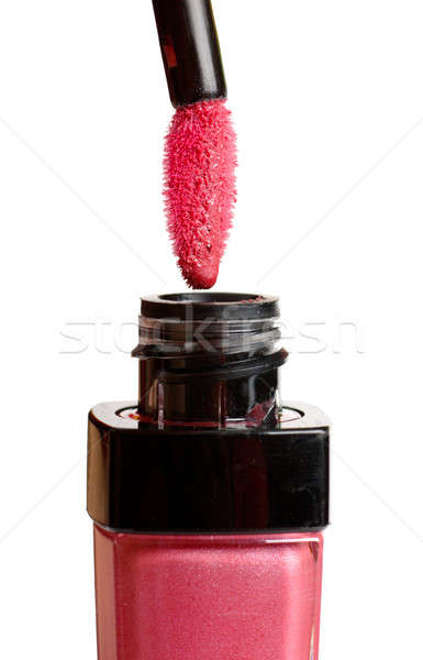 Rosso lip gloss isolato bianco ragazza moda Foto d'archivio © AGorohov