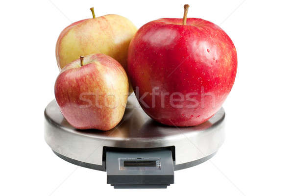 Apples on a scales Stock photo © AGorohov