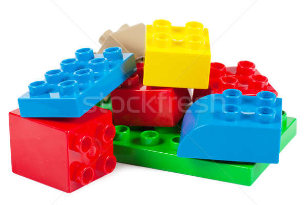 Plastic bouwstenen geïsoleerd witte business kind Stockfoto © AGorohov