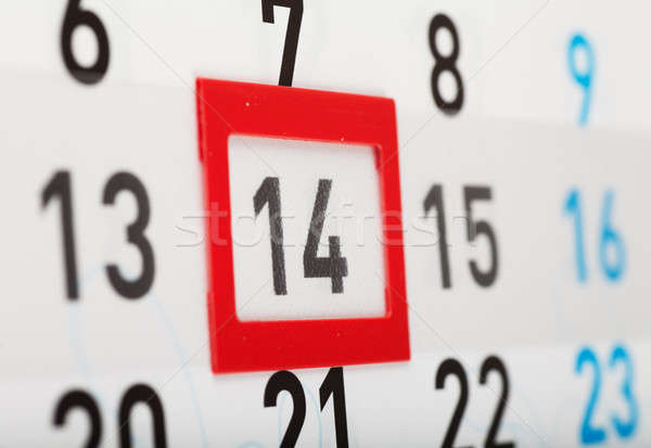 [[stock_photo]]: Saint · valentin · fiche · mur · calendrier · rouge