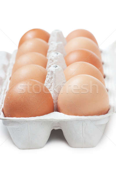 Foto stock: Ovos · marrom · cartão · nutritivo · alimentação · caixa