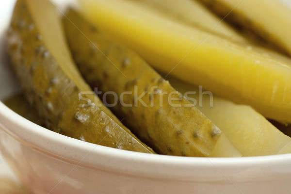 Uborkák közelkép kilátás szeletel étel fény Stock fotó © AGorohov