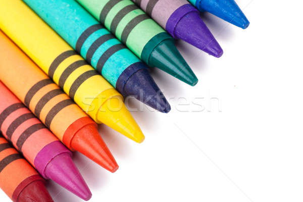 Potloden kleurrijk witte potlood kunst Blauw Stockfoto © AGorohov