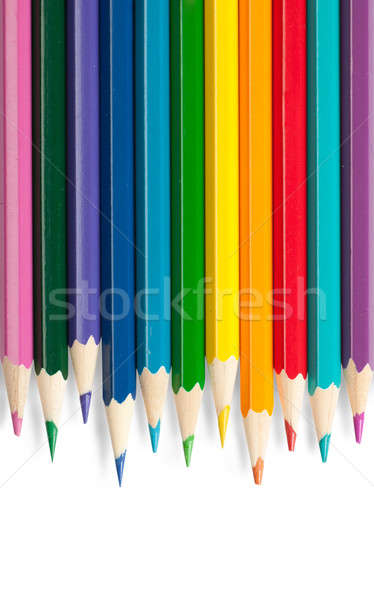 Stockfoto: Potloden · kleurrijk · geïsoleerd · witte · potlood · kunst