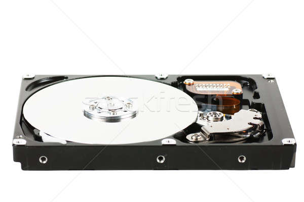 Жесткий диск компьютер компонент изолированный белый интернет Сток-фото © AGorohov