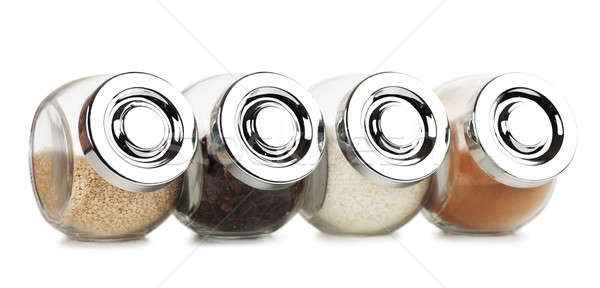Jars with spices Stock photo © AGorohov
