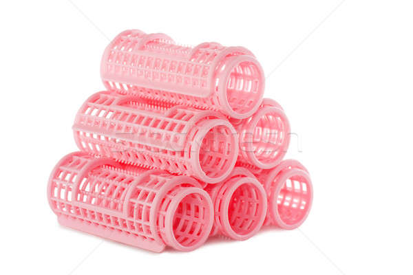 Pink hair rollers Stock photo © AGorohov