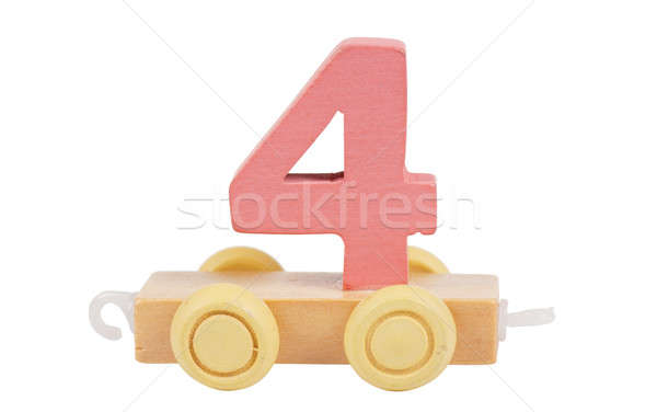 Wooden toy number 4 Stock photo © AGorohov