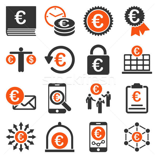 Euro banking business and service tools icons Stock photo © ahasoft