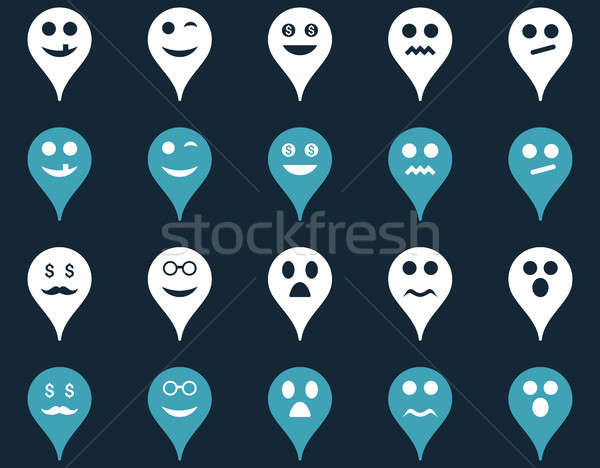 Stock photo: Emotion map marker icons.
