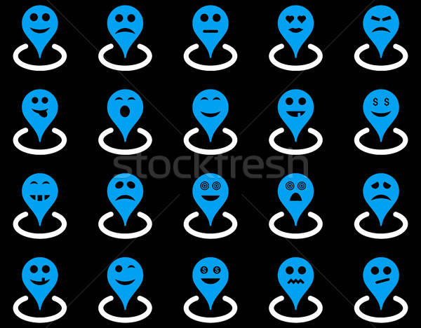 Smiled location icons Stock photo © ahasoft