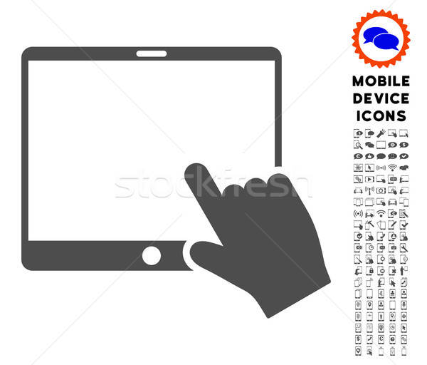 Mano tablet icona mobile stile Foto d'archivio © ahasoft