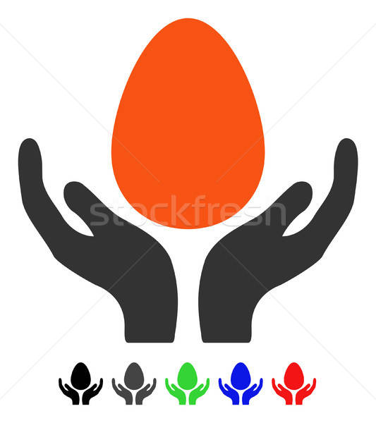 Egg Incubator Hands Flat Icon Stock photo © ahasoft