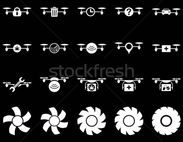 Levegő szerszám ikonok ikon gyűjtemény stílus vektor Stock fotó © ahasoft