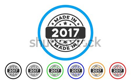 Designed In 2017 Stamp Framed Icon Stock photo © ahasoft