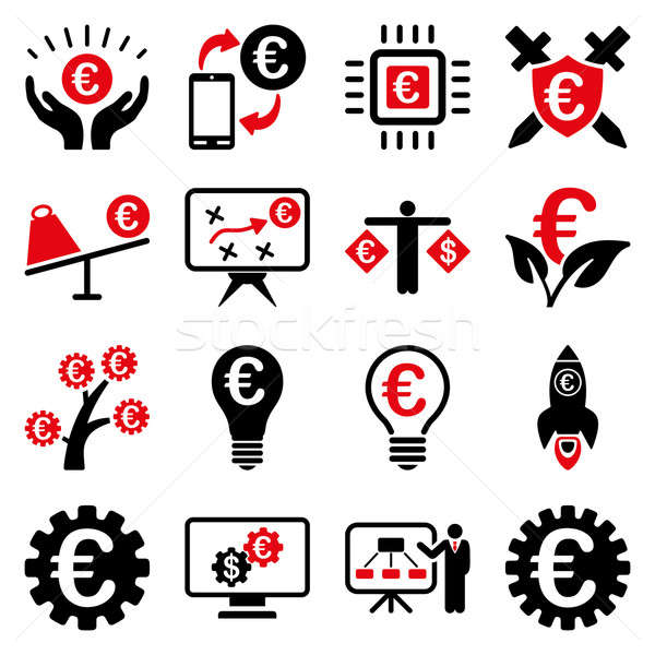 Euro banking business and service tools icons Stock photo © ahasoft