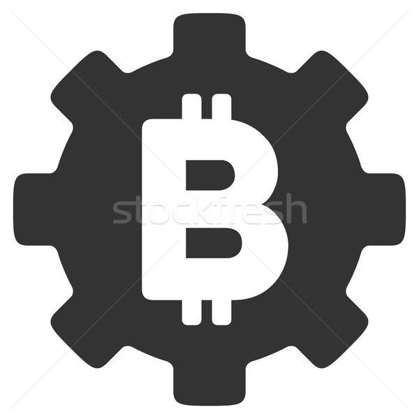 Foto d'archivio: Bitcoin · Cog · ruota · icona · applicazione · web · design