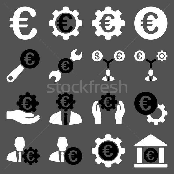 Euro banking business and service tools icons Stock photo © ahasoft