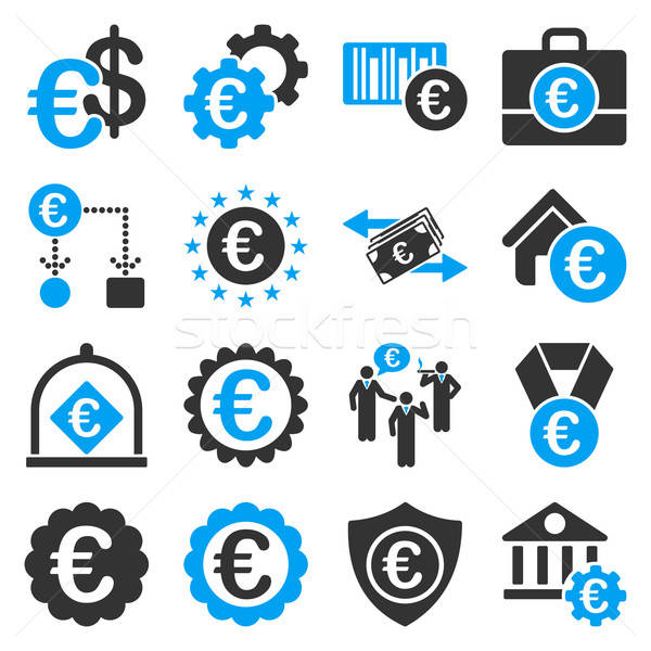 Euro bancaire business dienst tools iconen Stockfoto © ahasoft