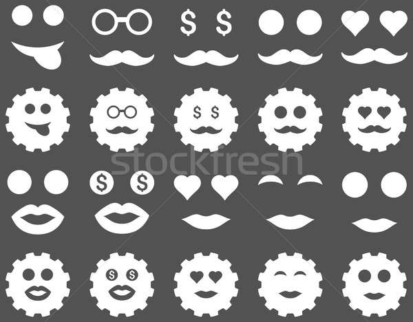 Gear and emotion icons Stock photo © ahasoft