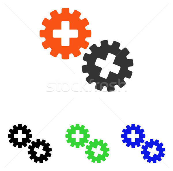 Medical Gears Flat Vector Icon Stock photo © ahasoft